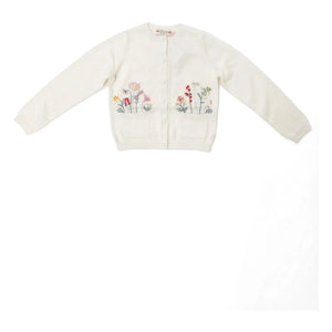 Bonpoint - Lucila Organic Cotton Embroidered Flower Vest | White