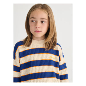 Bobo Choses - Striped Organic Cotton Sweater | Heather Beige