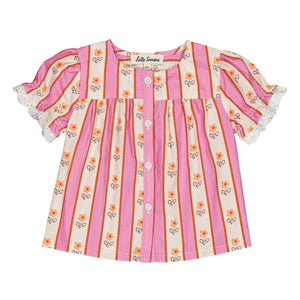 Hello Simone - Lana Striped Blouse | Pink