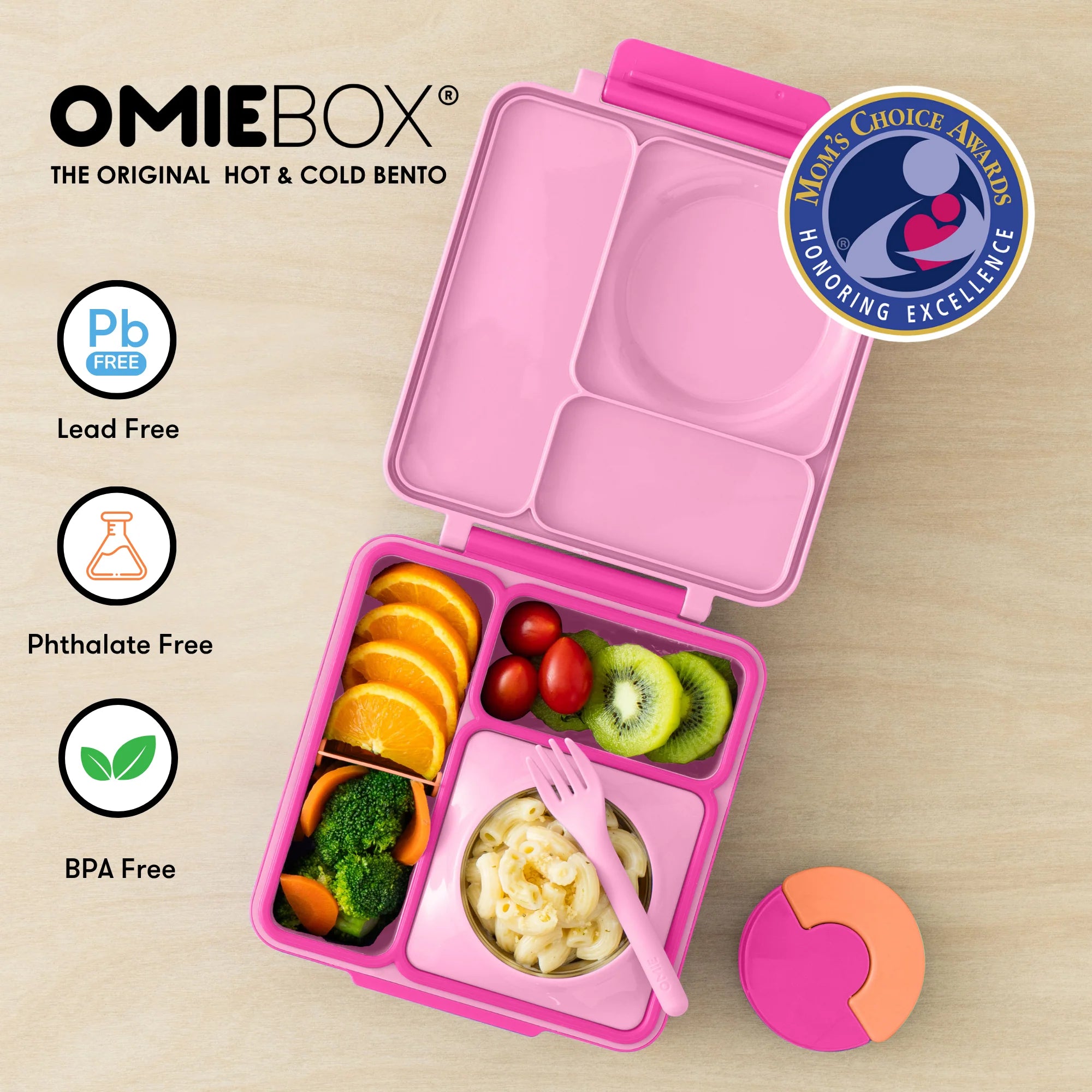 Omiebox - Heat Insulated Fairy Pink Bento Lunch Box