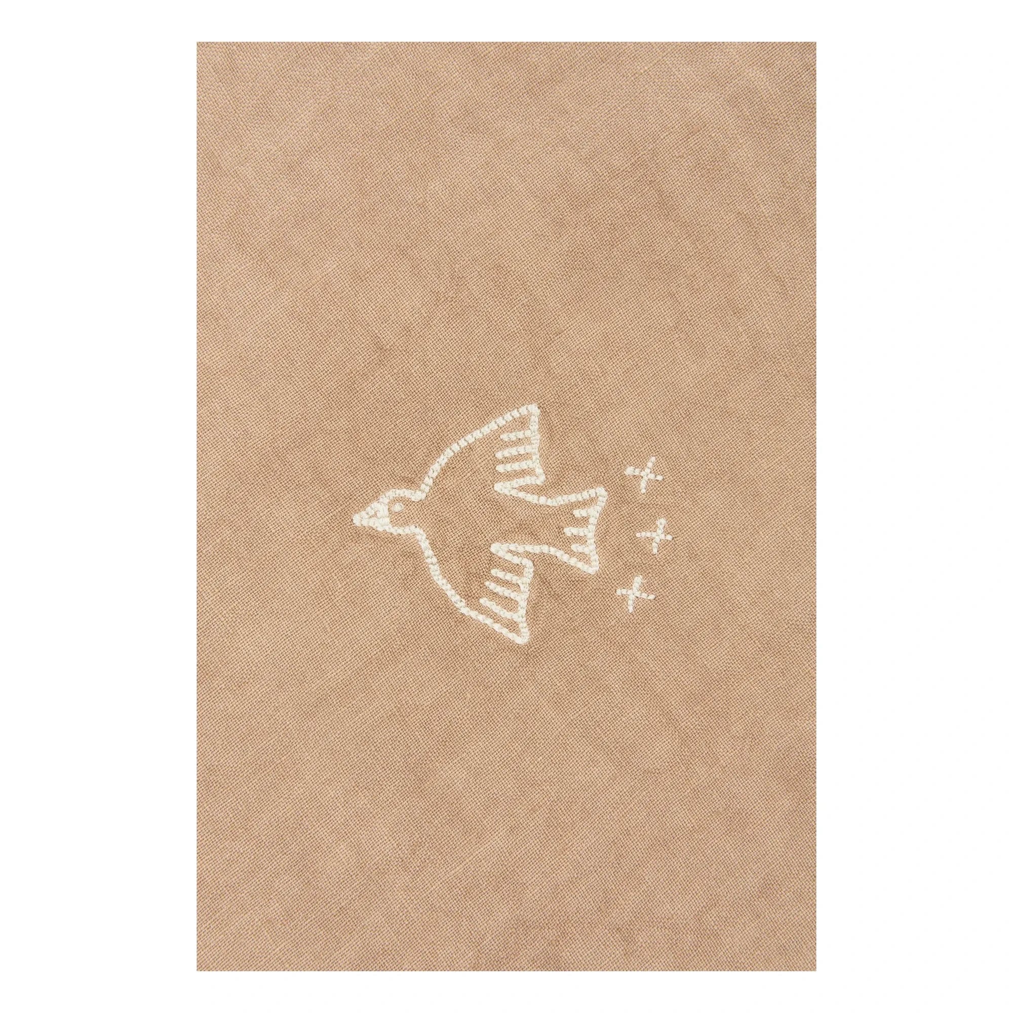 Nobodinoz - Embroidered Winter Blanket - French Linen | Sesame