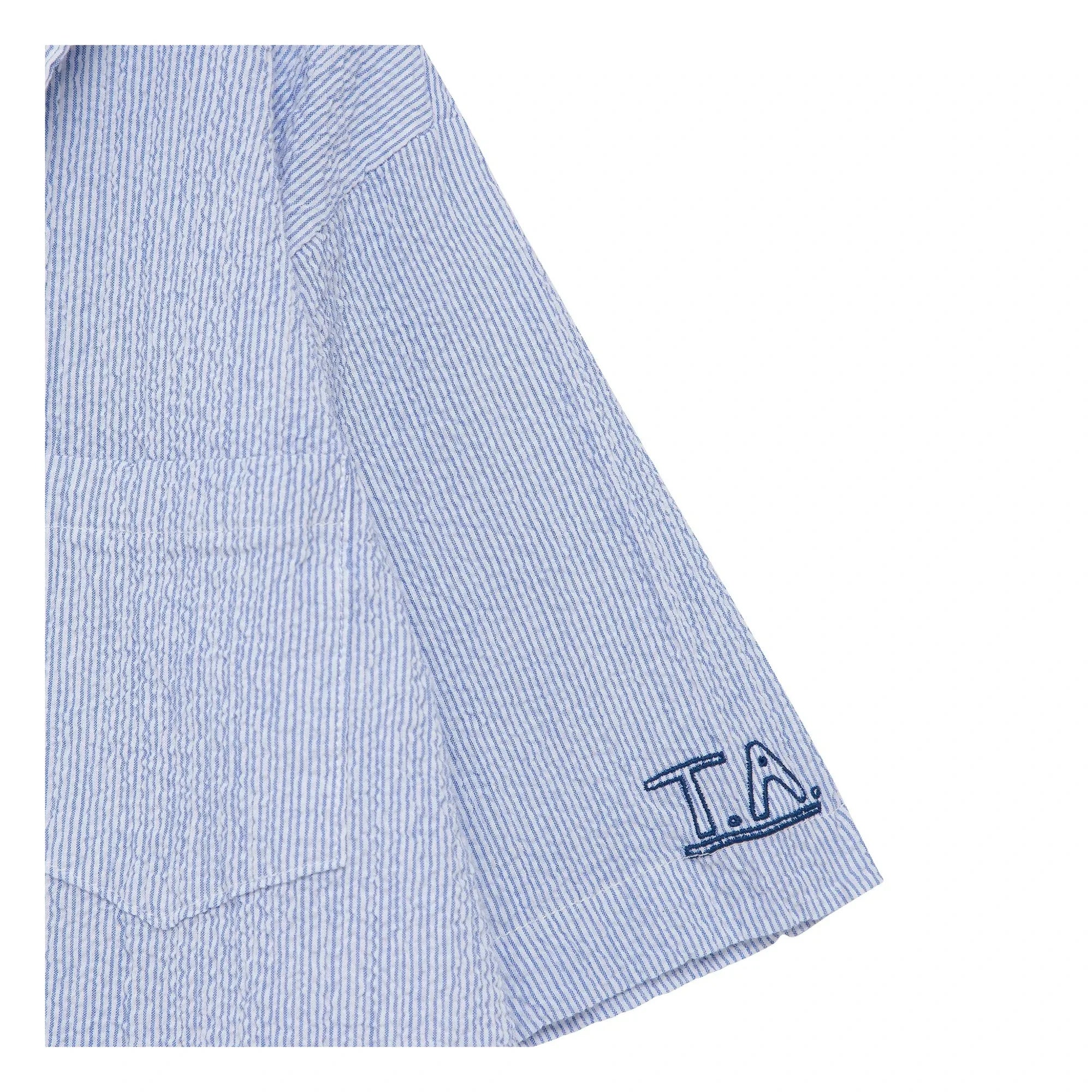 True Artist - N°16 Striped Seersucker Dress | Blue