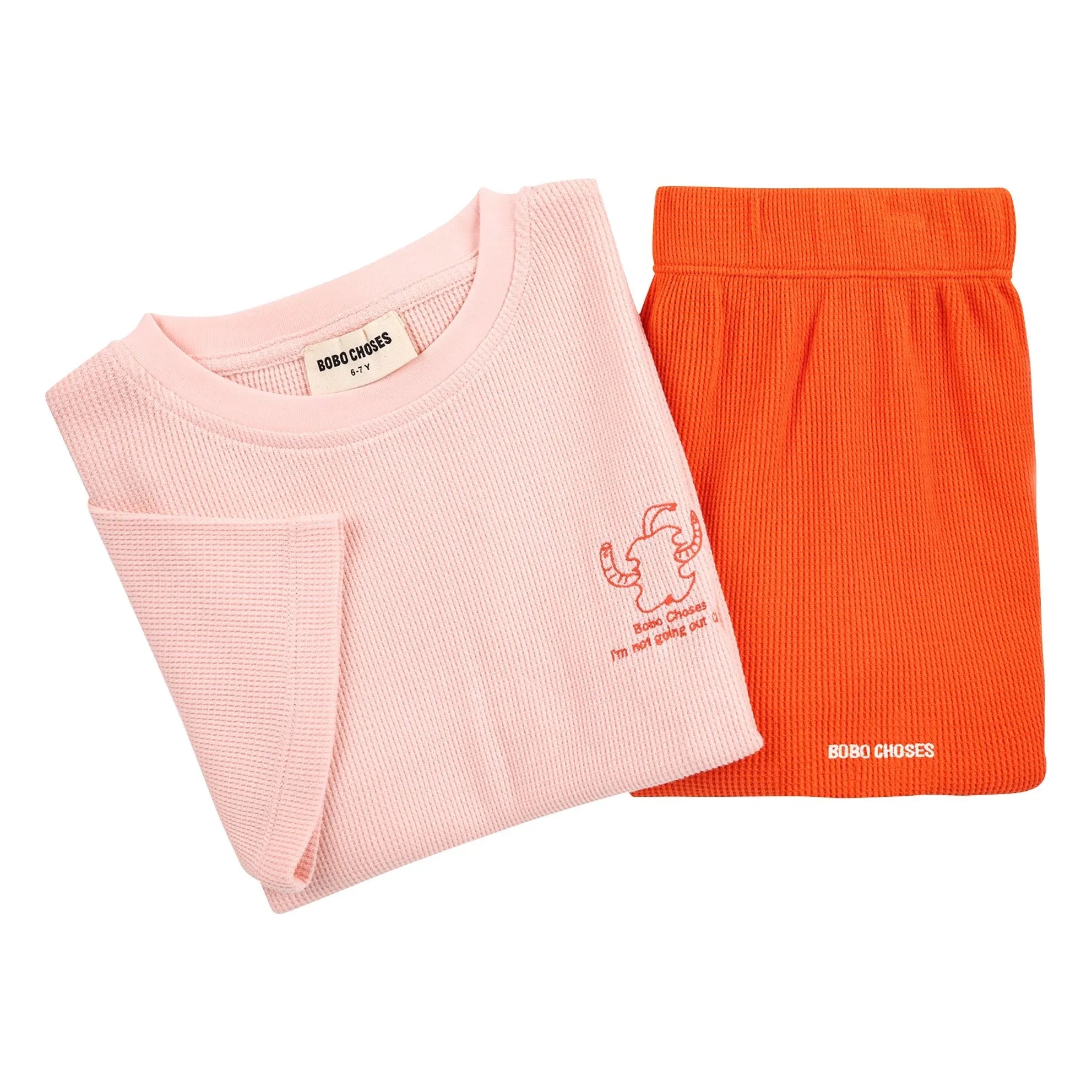 Bobo Choses - Organic cotton green t-shirt and shorts set | Pink