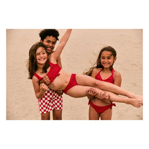 Beachlife - Ribbed Double Breasted Swimsuit | Red
