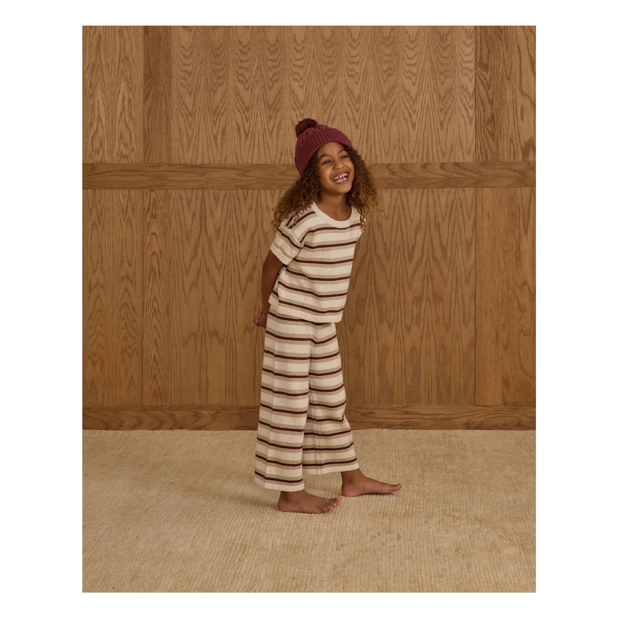 Rylee + Cru - Mesh Striped Pants | Stone