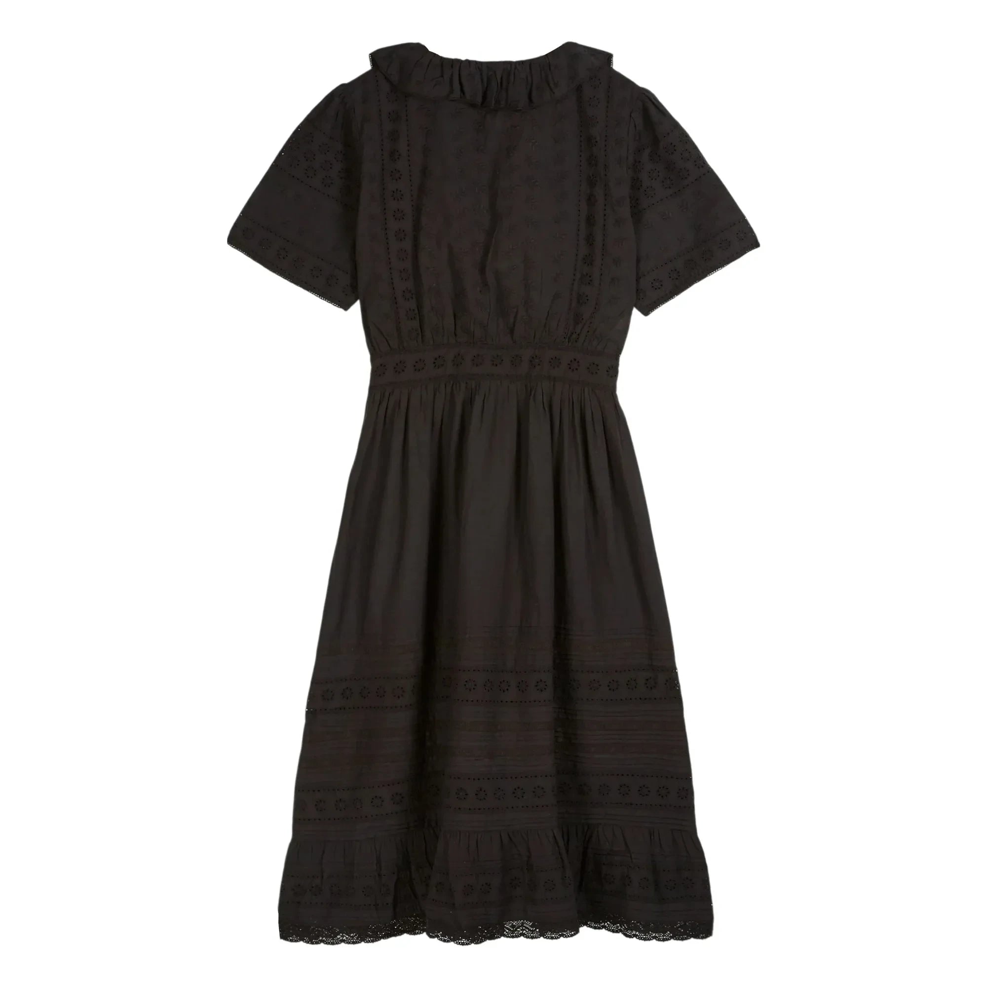 Emile et Ida - Broderie Anglaise Cotton Dress | Black