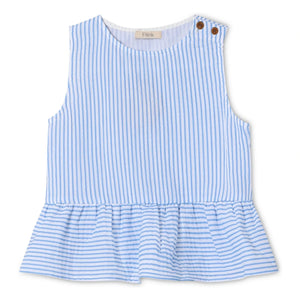 Fliink - Striped Cha Cha Top | Light Blue