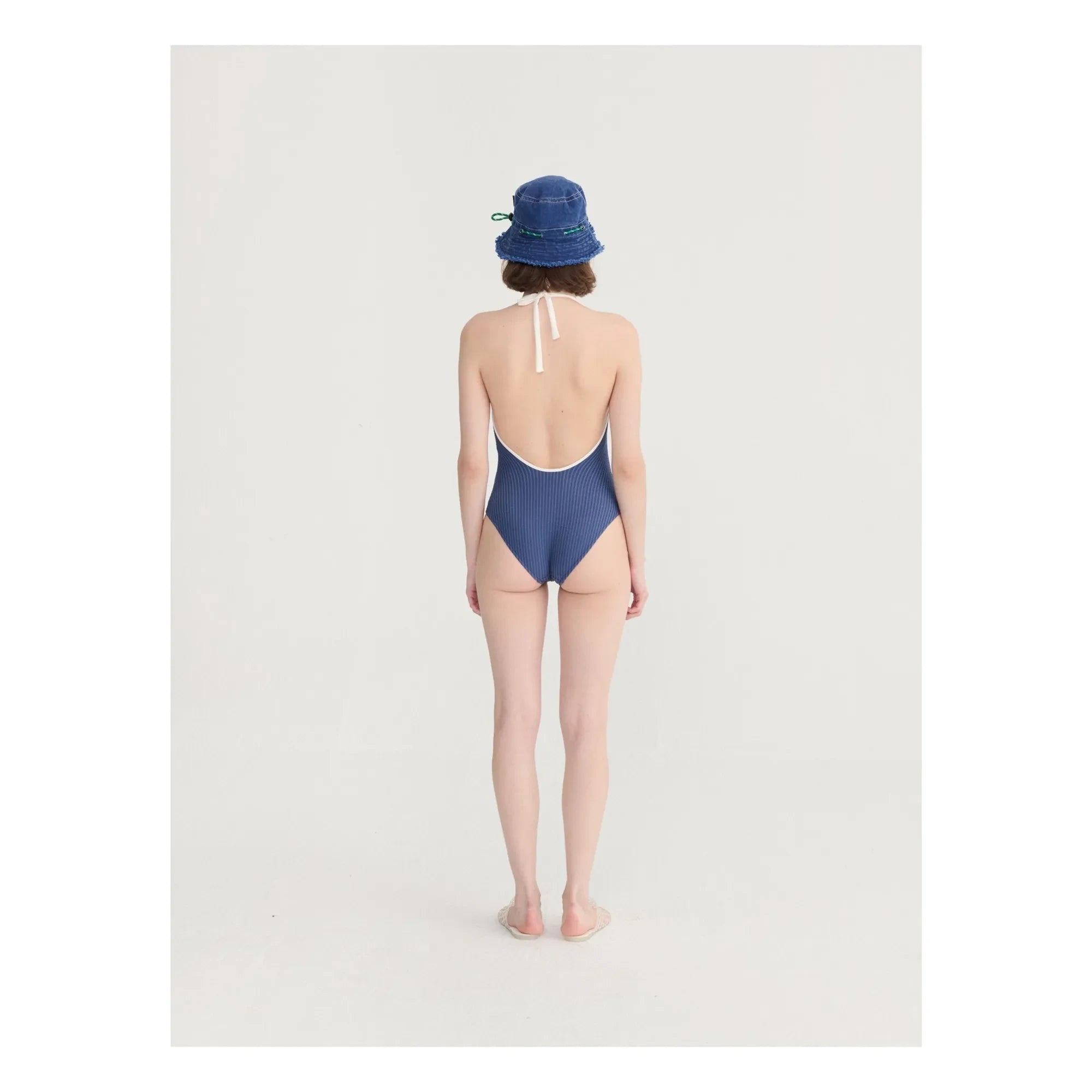 Bobo Choses - Dark Blue Seersucker One Piece Swimsuit