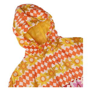 Fabula - Damier Fleurs Windbreaker | Orange
