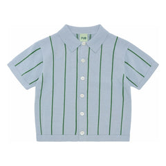 FUB - Striped Shirt Extra Thin Mesh Organic Cotton | Light Blue