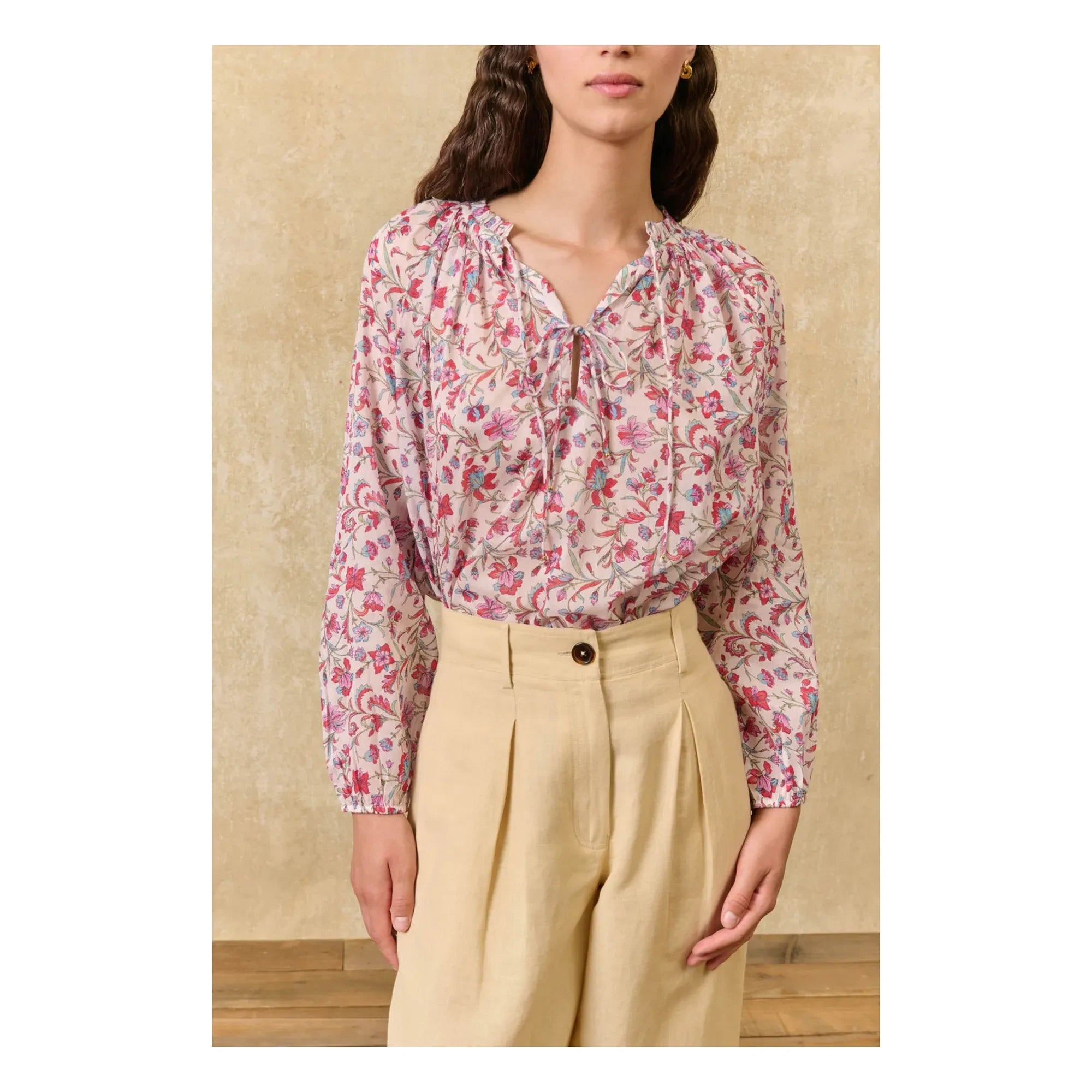 Louise Misha - Nicoliana Organic Cotton Blouse | Pink
