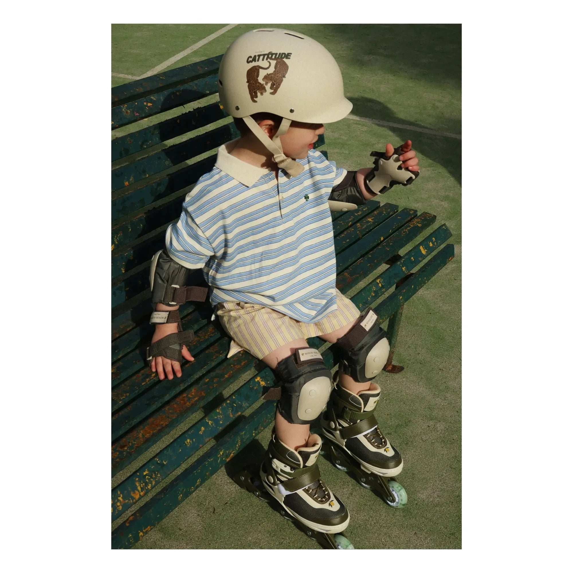 Konges Sløjd - Spotted Striped Organic Cotton Polo Shirt | Blue