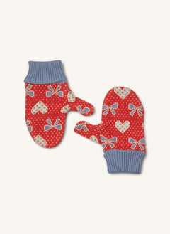 Flöss - Josie Hearts Merino Yün Eldivenler | Kırmızı