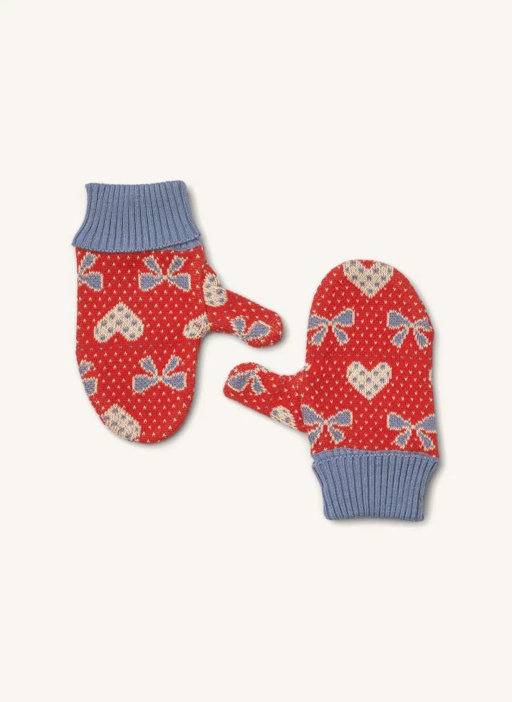 Flöss - Josie Hearts Merino Yün Eldivenler | Kırmızı