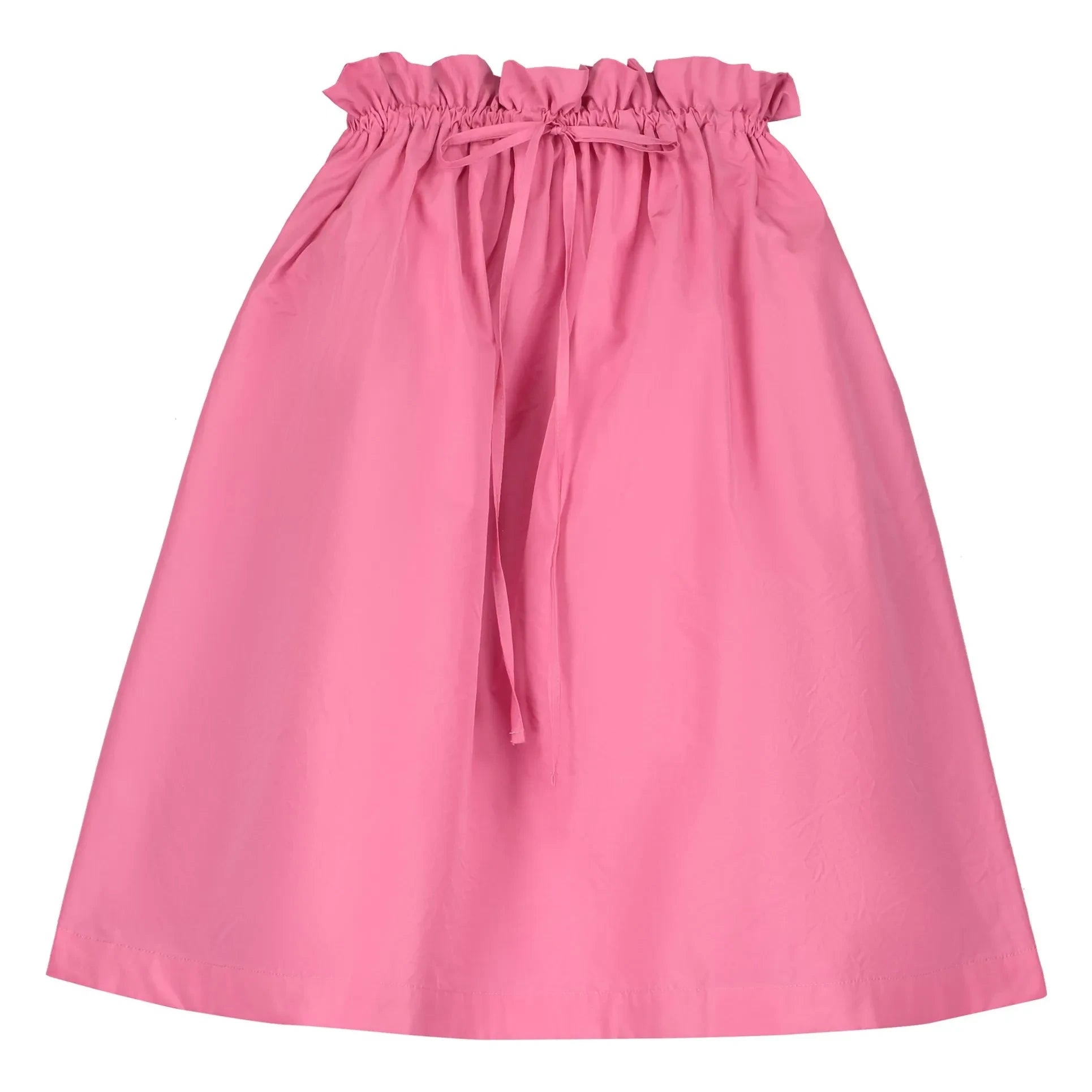 Tangerine - Gathered Waist Midi Skirt | Pink