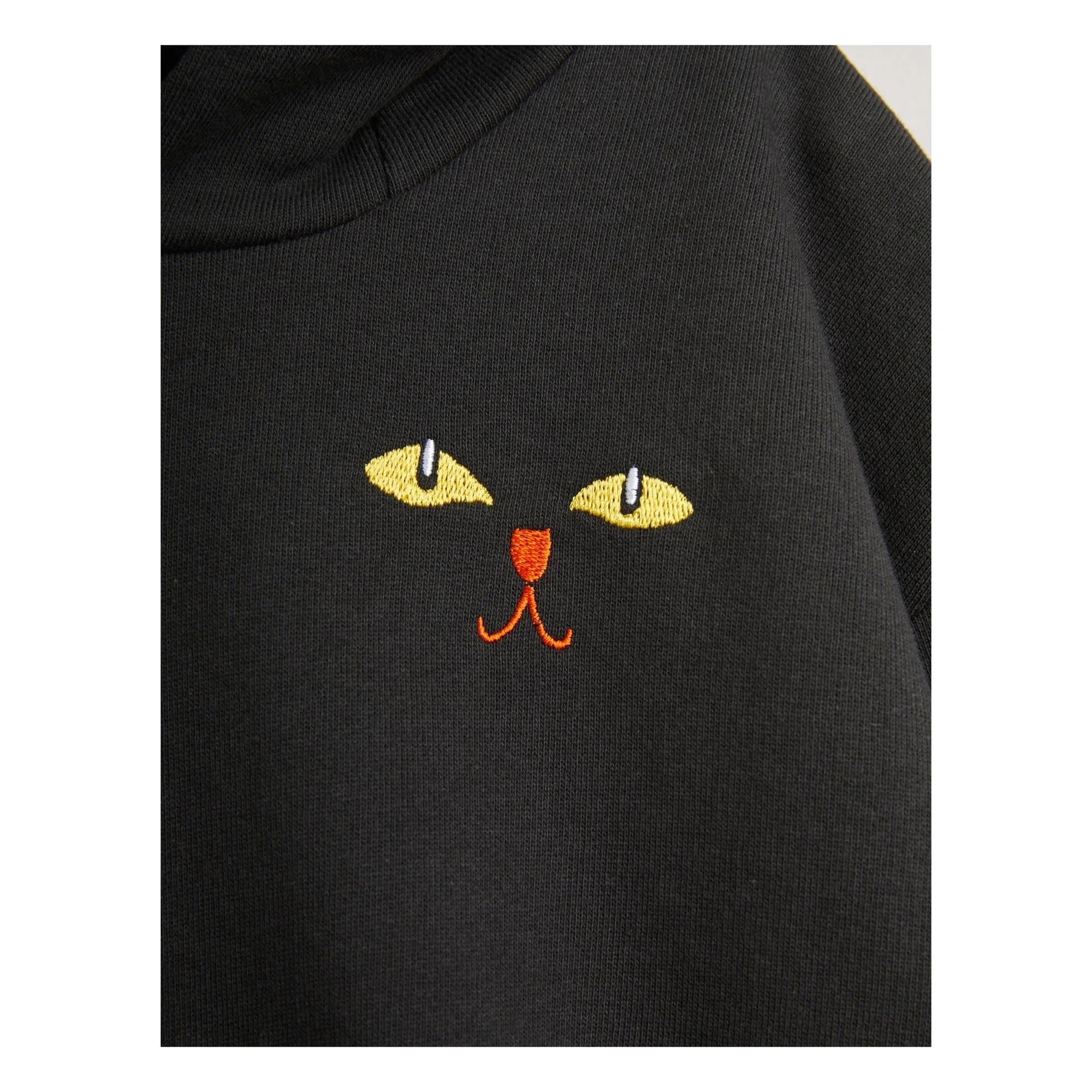 Mini Rodini - Black Organic Cotton Cat Hoodie Sweatshirt