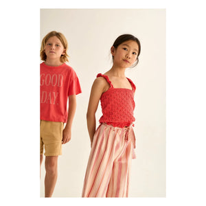 Cozmo - Lily Pointelle Tank Top Recycled Fibers | Red