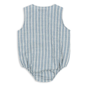Konges Sløjd - Elliot Organic Cotton Striped Romper | Blue