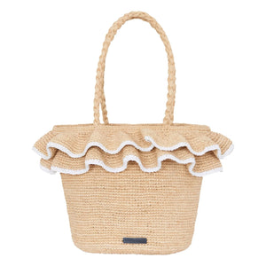 Tartine et Chocolat - Rattan Frilled Basket | Natural
