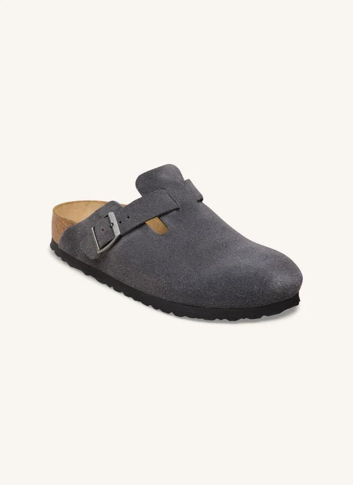 BIRKENSTOCK - Boston Süet Terlikler | Koyu gri