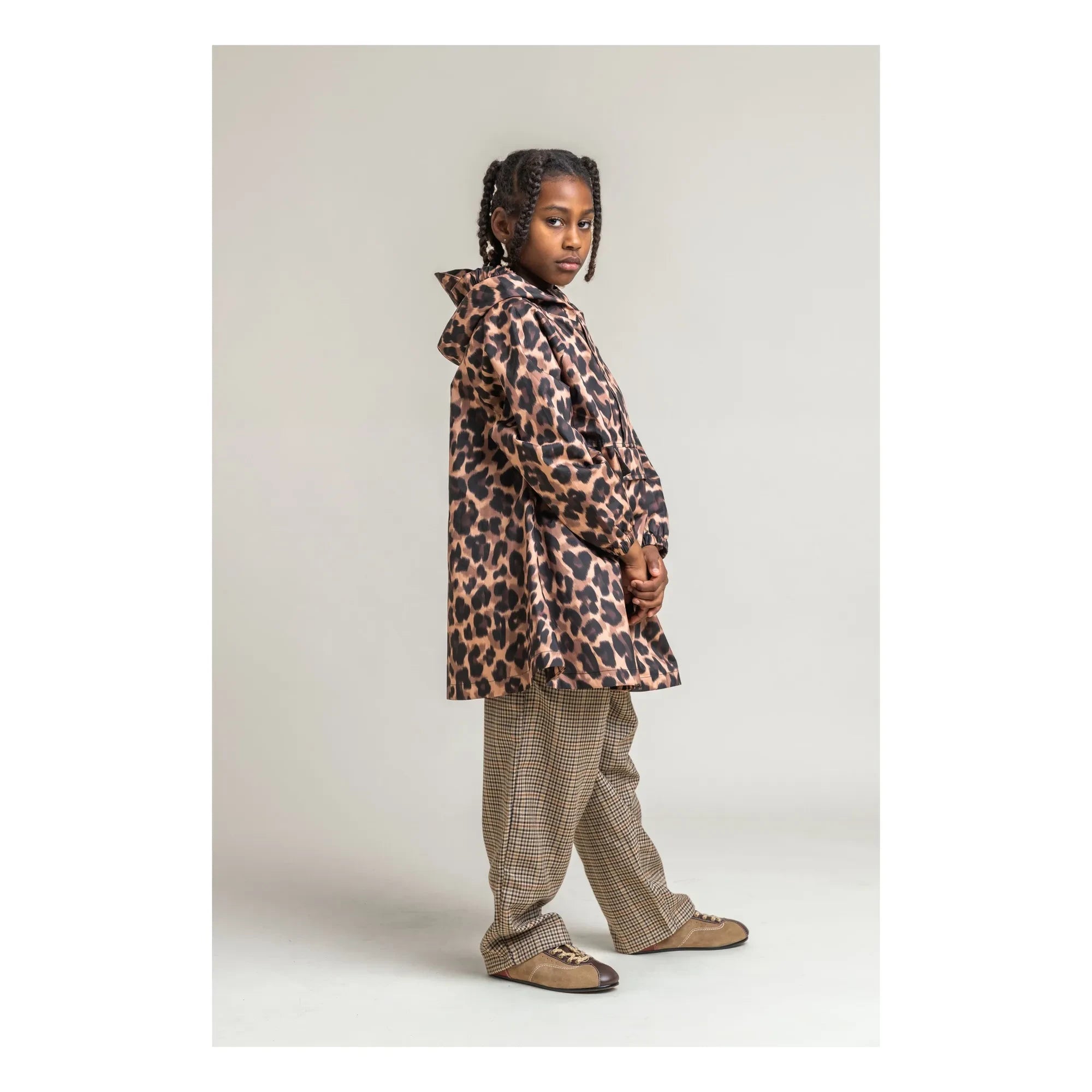 Flotte - Gabrielito Leopard Waterproof Cape Made from Recycled Fibers | Brown
