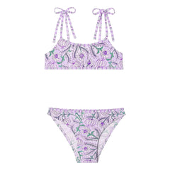 Lison Paris - 2-Piece Swimsuit Poppy Flower Recycled Fibers | Lilac