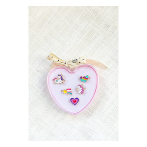 Bonton - Set of 5 Heart Rings | Lilac