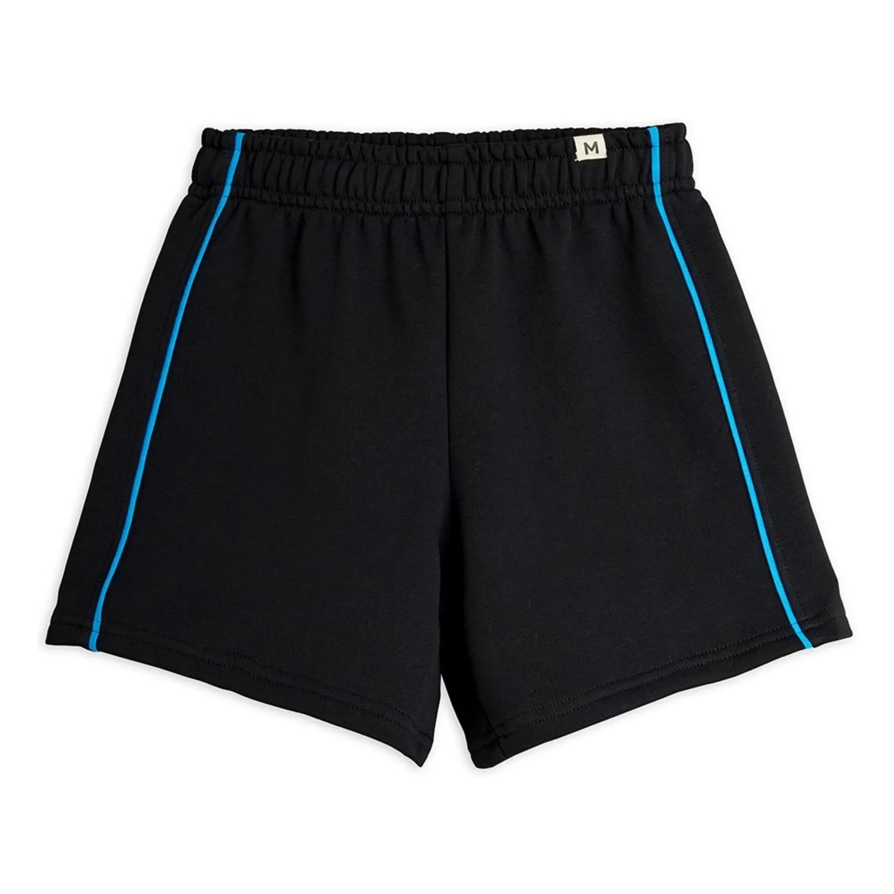 Mini Rodini - Organic Cotton Contrast Piping Sweat Shorts | Black