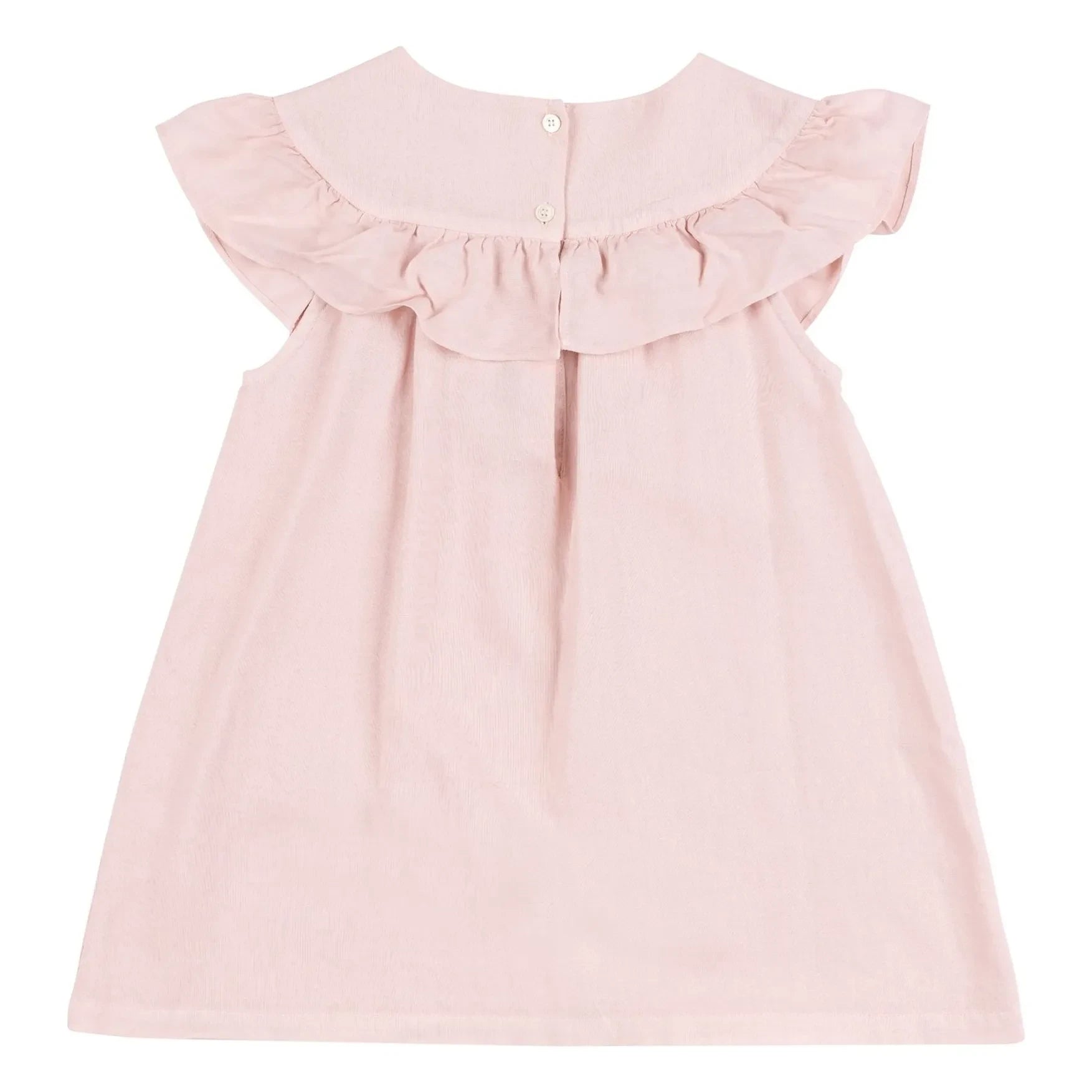 Babe & Tess - Cécile Linen Embroidered Dress | Powder pink