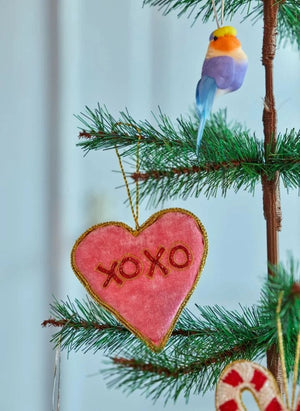 Rice - Xoxo Heart Christmas Ornament | Pink