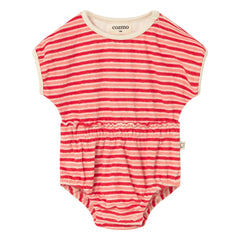 Cozmo - Gianna Striped Towel Fabric Bodysuit | Red