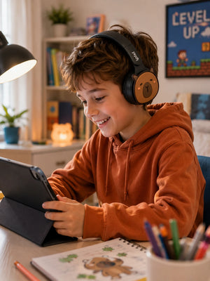 iPixi - Kapibara Çocuk Bluetooth Siyah Kulaklık