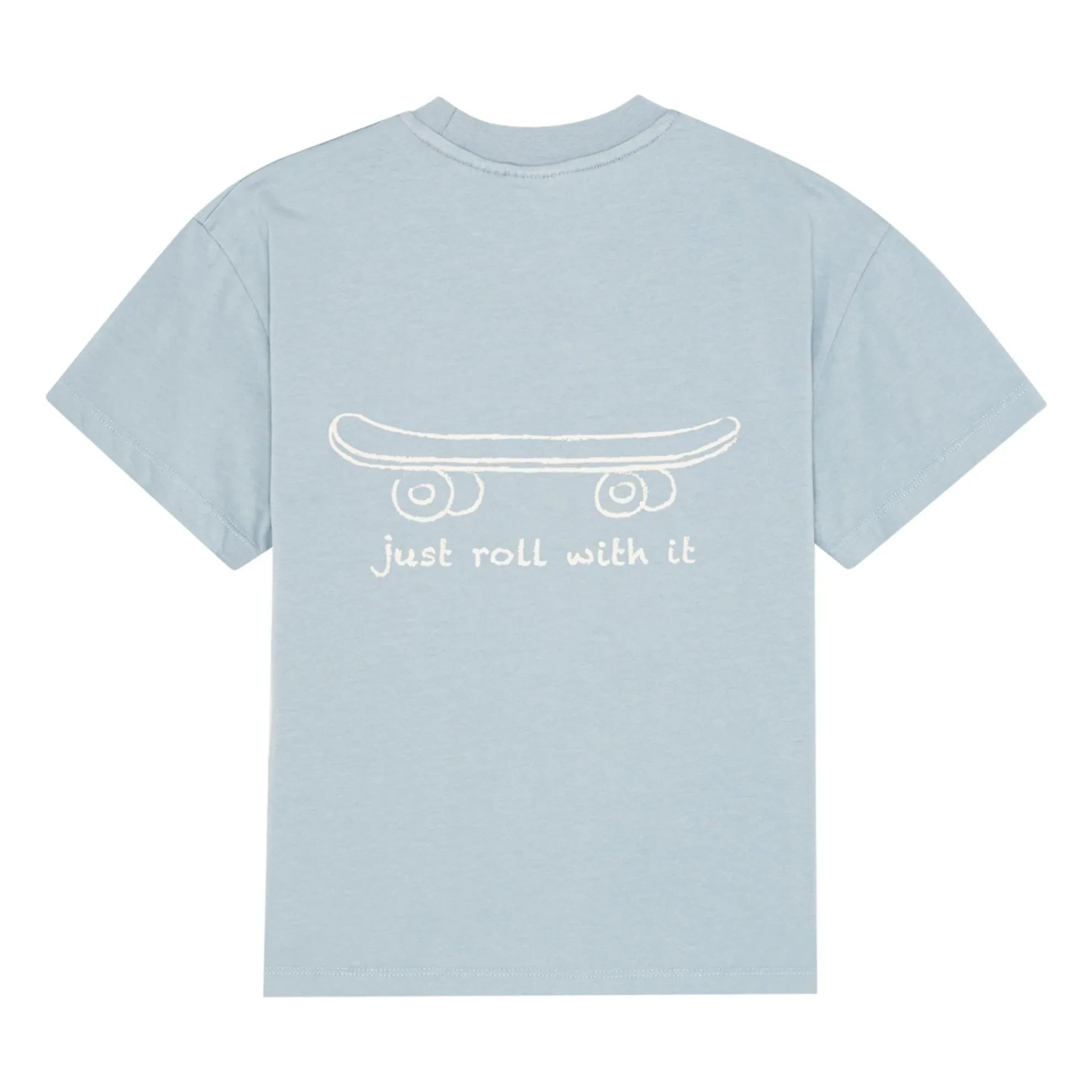brunobruno nation - Nanna Organic Cotton Skateboard T-Shirt | Light Blue