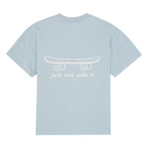 brunobruno nation - Nanna Organic Cotton Skateboard T-Shirt | Light Blue