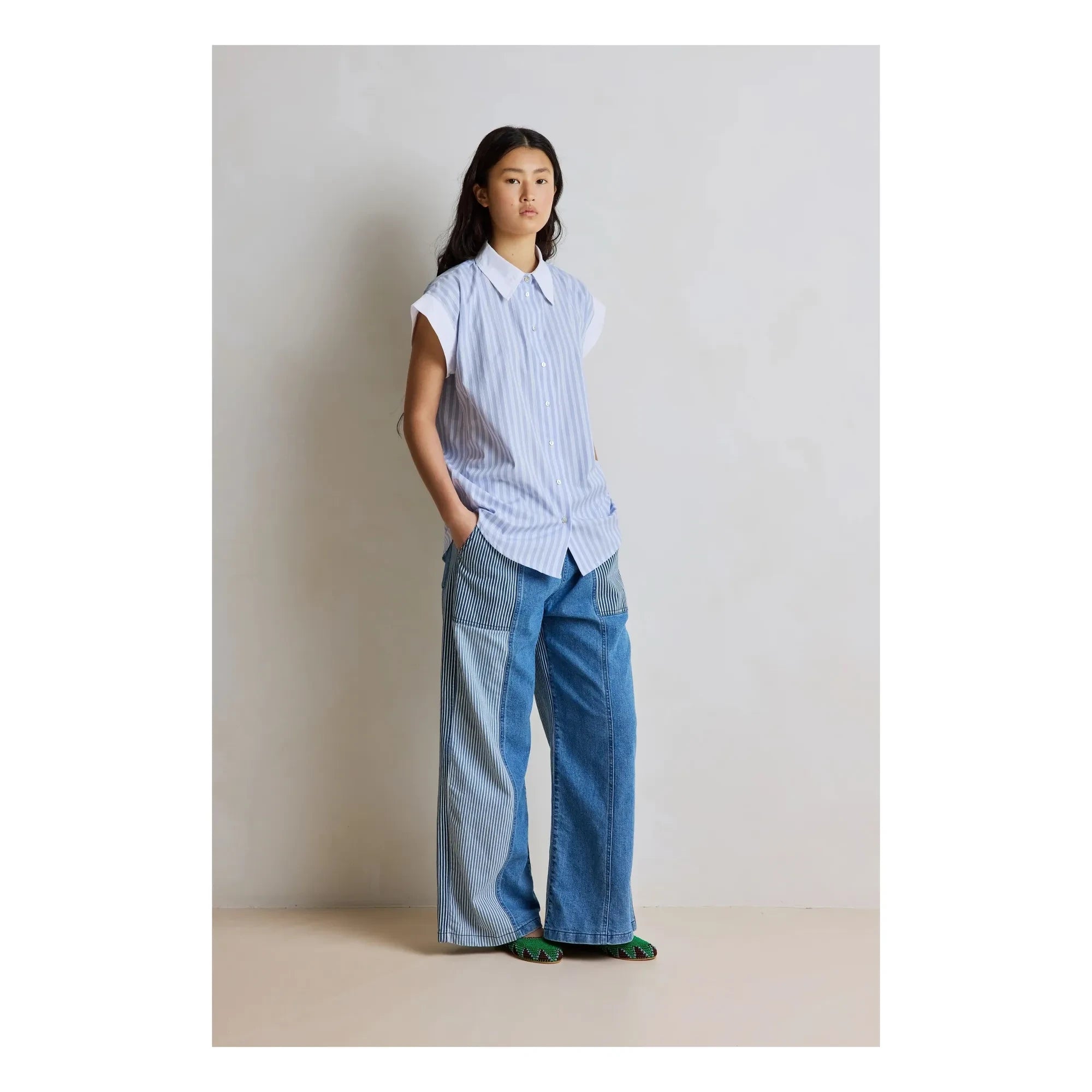 Hod - Florence Cotton Striped Blouse | Blue