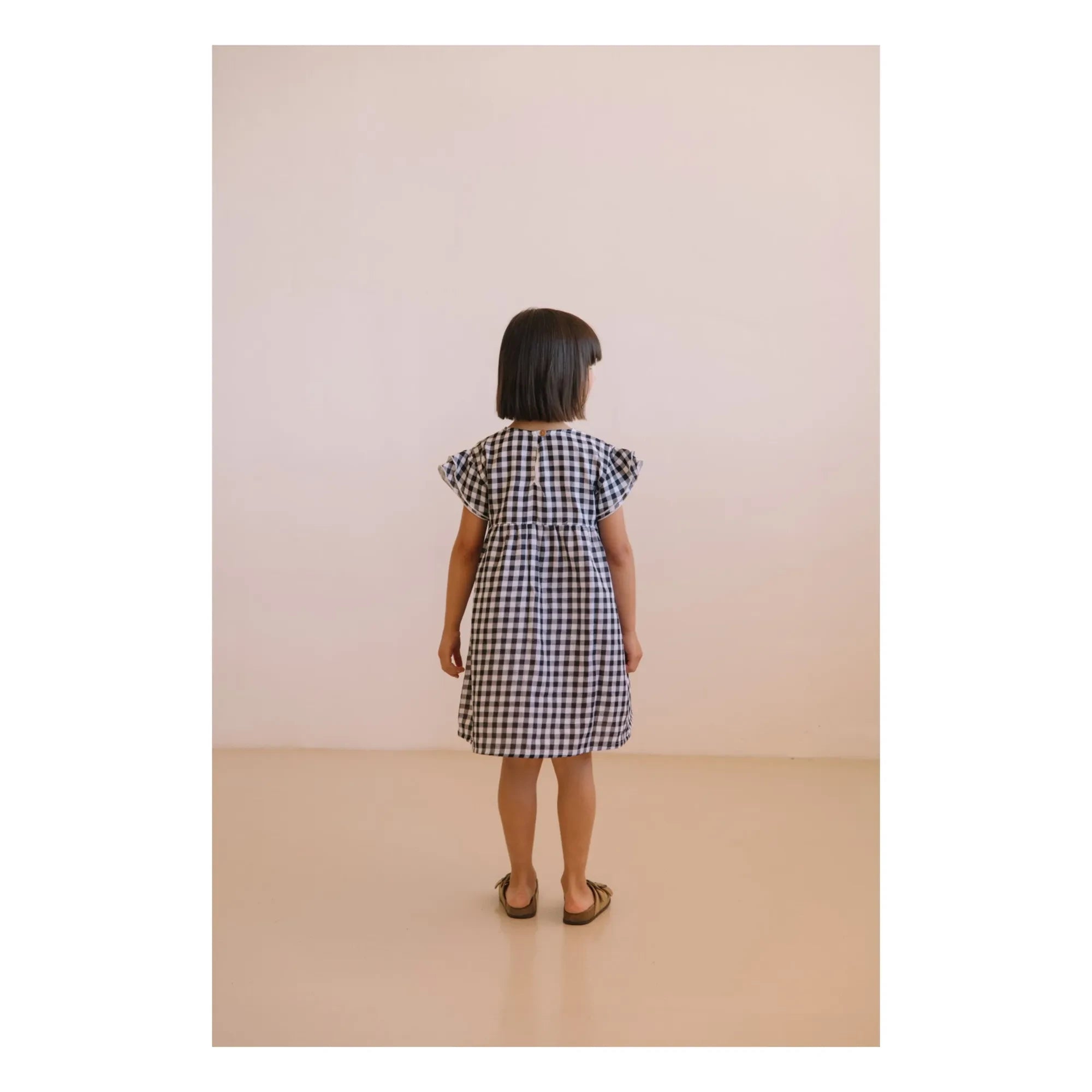 Studio Bohème - Cousine Vichy Organic Cotton Gauze Dress | Black