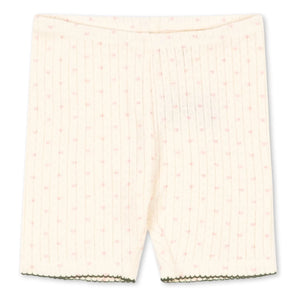 Konges Sløjd - Minnie Hearts Organic Cotton Bicycle Shorts | Ivory