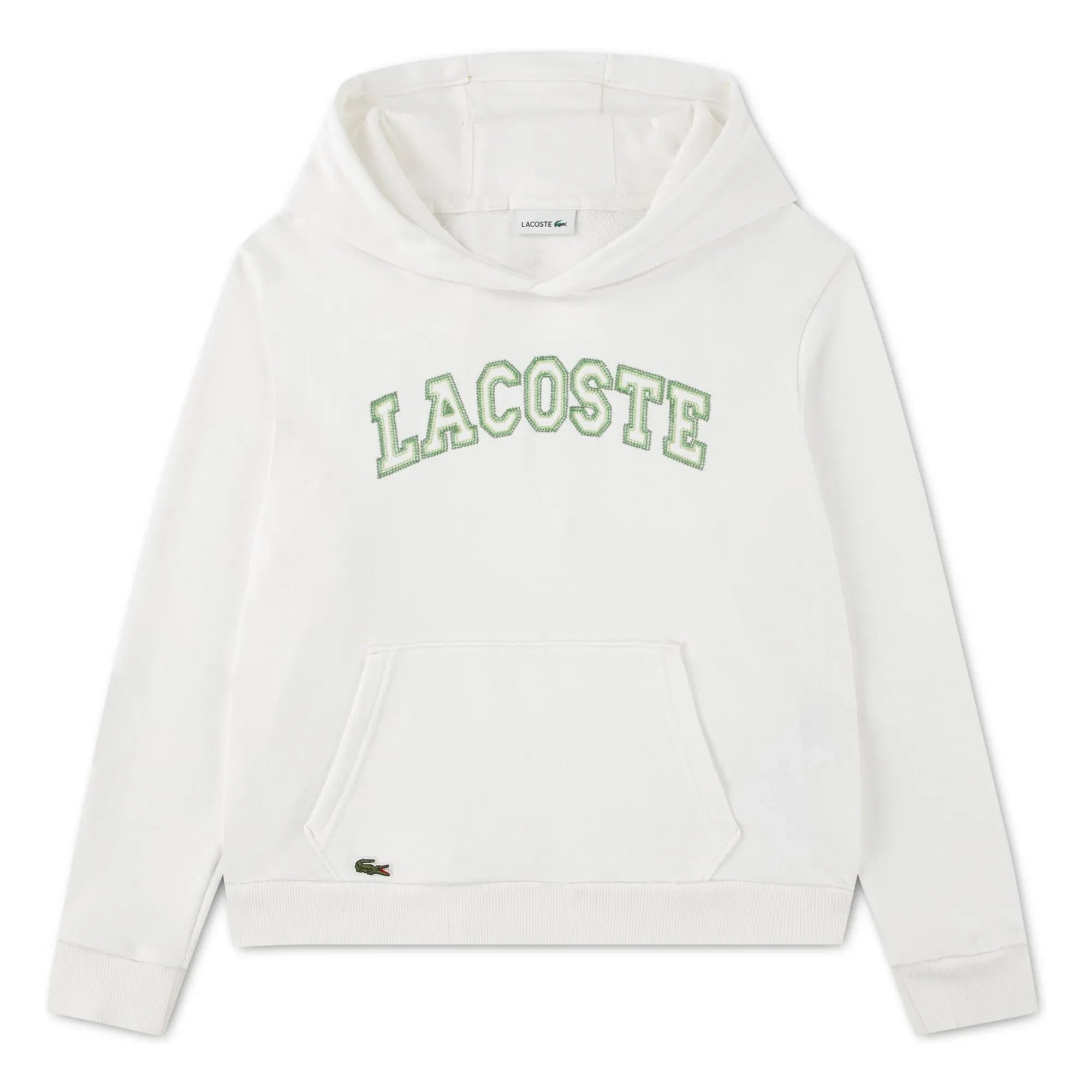 Lacoste - Hooded sweatshirt with logo embroidery Organic cotton | White