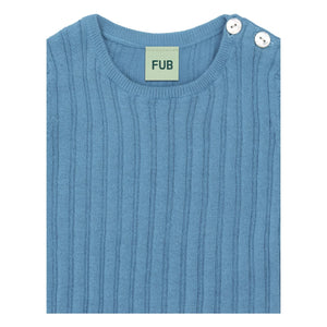 FUB - Organic Cotton Fine Knit Ribbed Bodysuit | Azure Blue