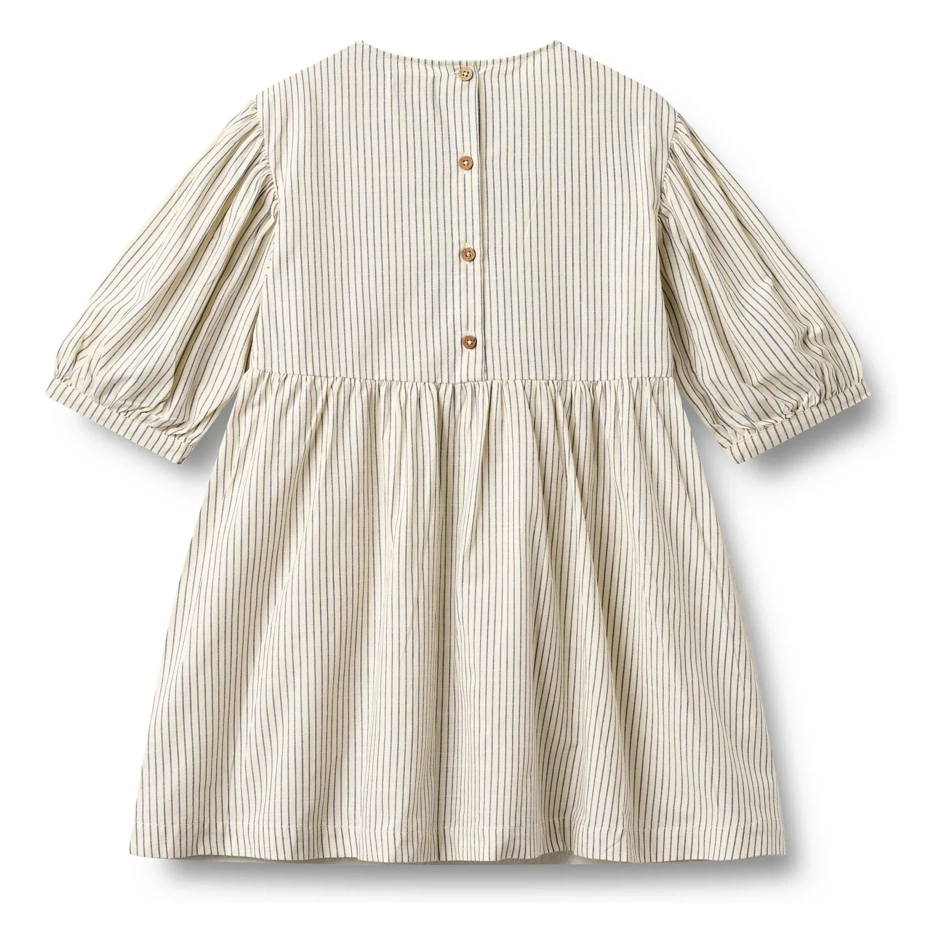 Wheat - Magda Striped Organic Cotton Dress | Ecru