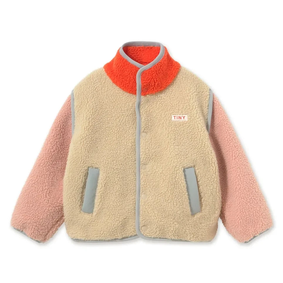 Tinycottons - Color Blocking Sherpa Style Jacket | Pink