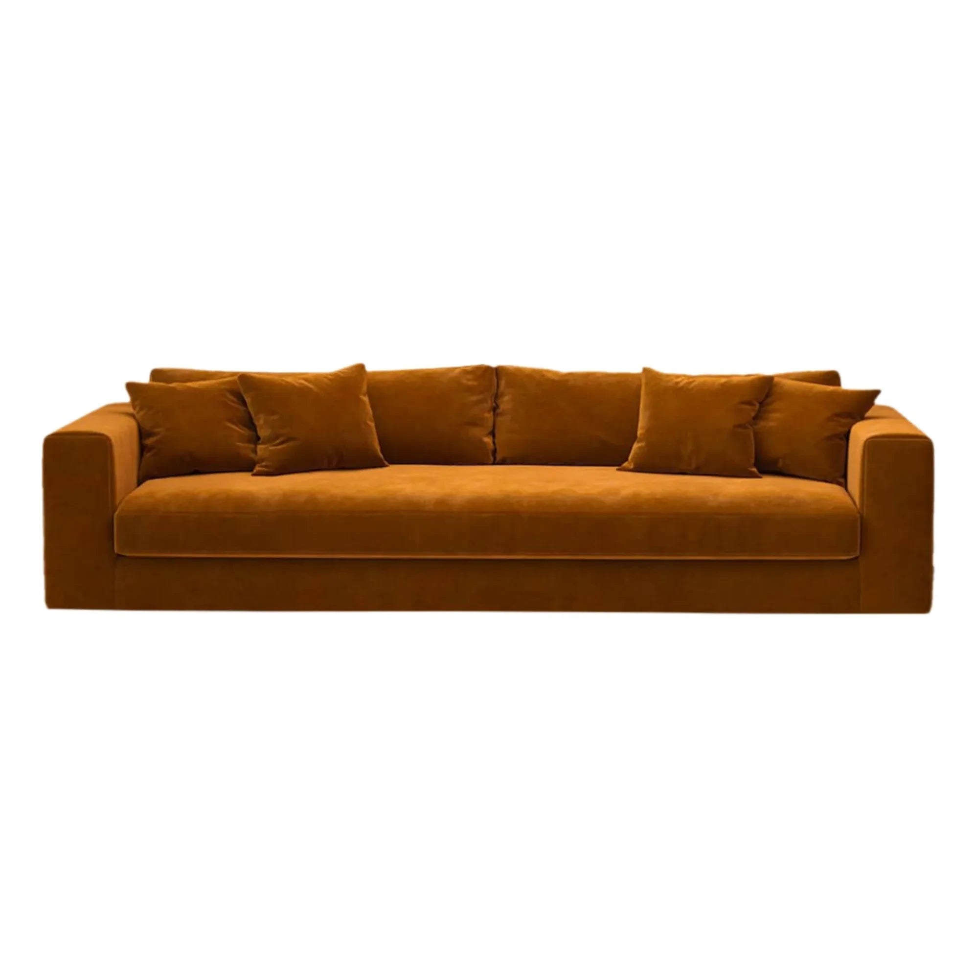 Panac Edition - Bellechasse Light Velvet Sofa for 4 People - 260 cm | Cognac