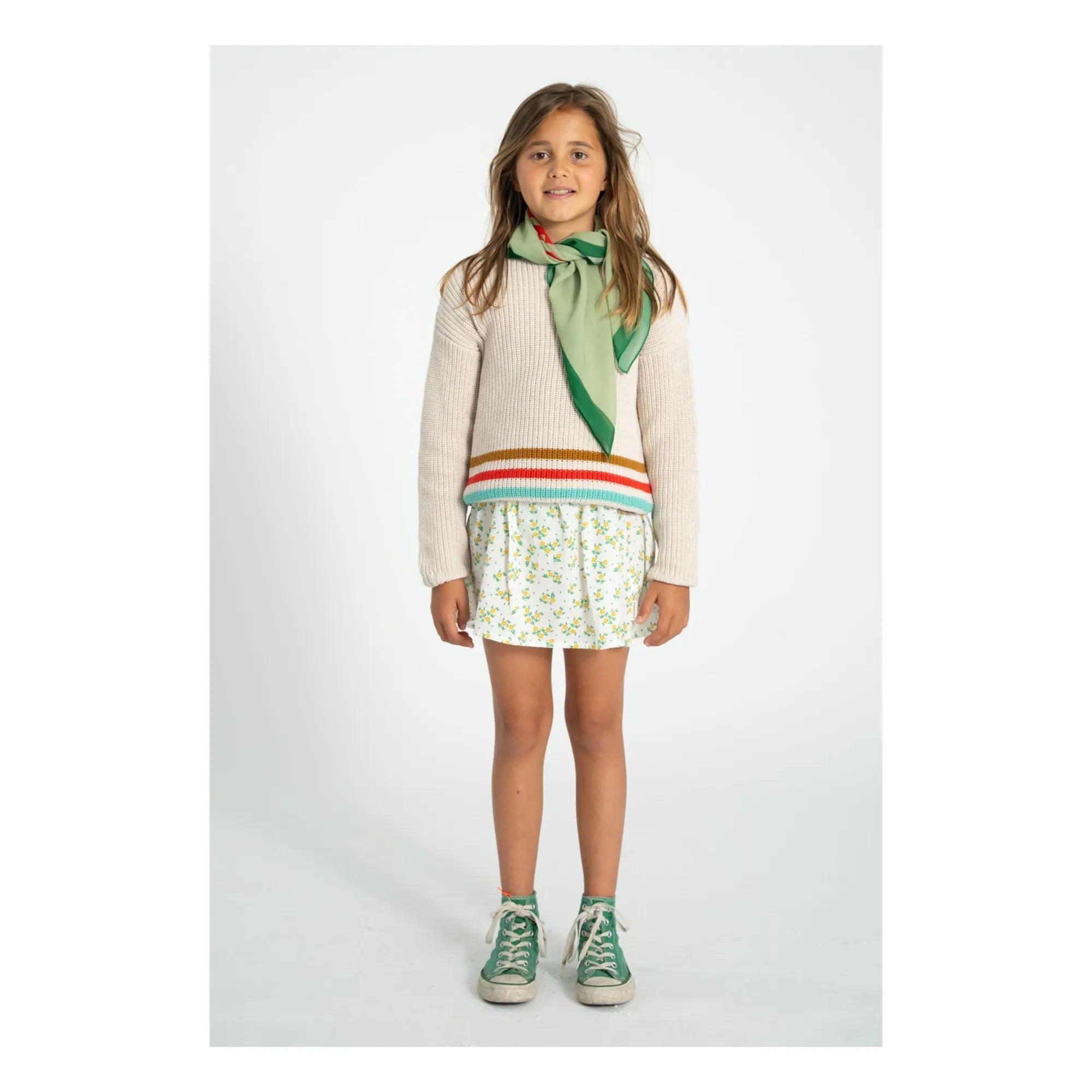 Piupiuchick - Striped Organic Cotton Sweater | Ecru