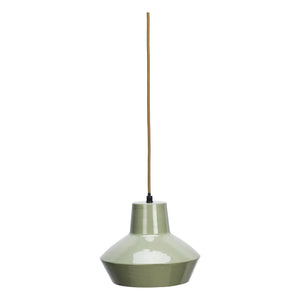 Madam Stoltz - Enamel Metal Pendant Light | Green