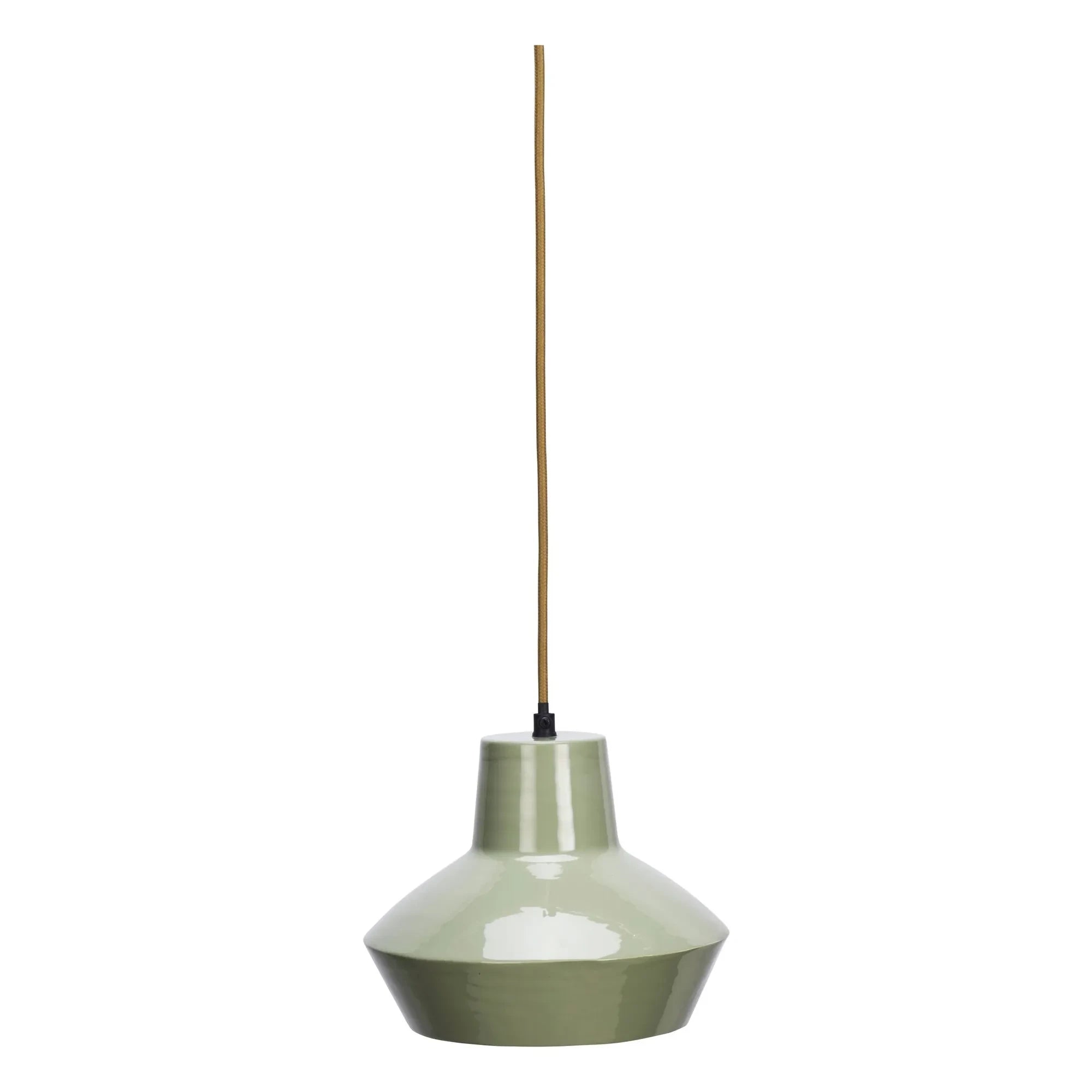 Madam Stoltz - Enamel Metal Pendant Light | Green