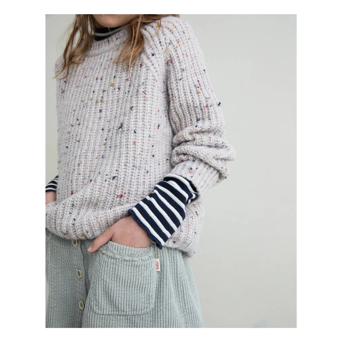 Búho - Botonato Chiné Sweater | Gray