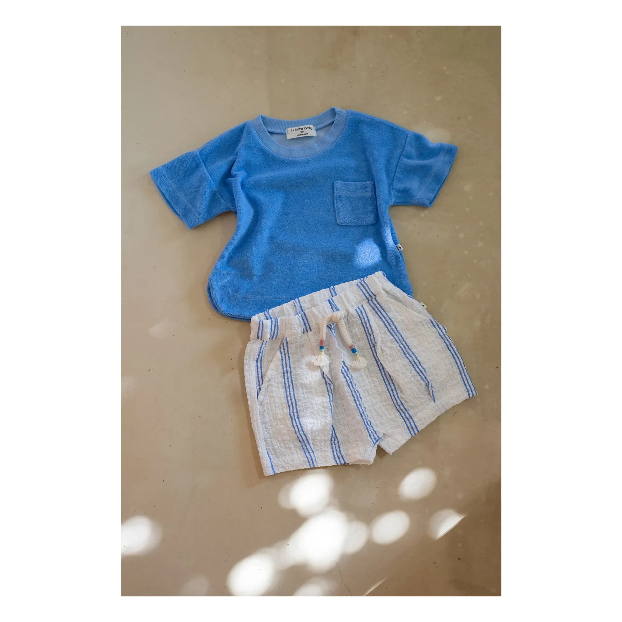 1+ in the family - Conca Striped Bermuda Shorts | Light blue