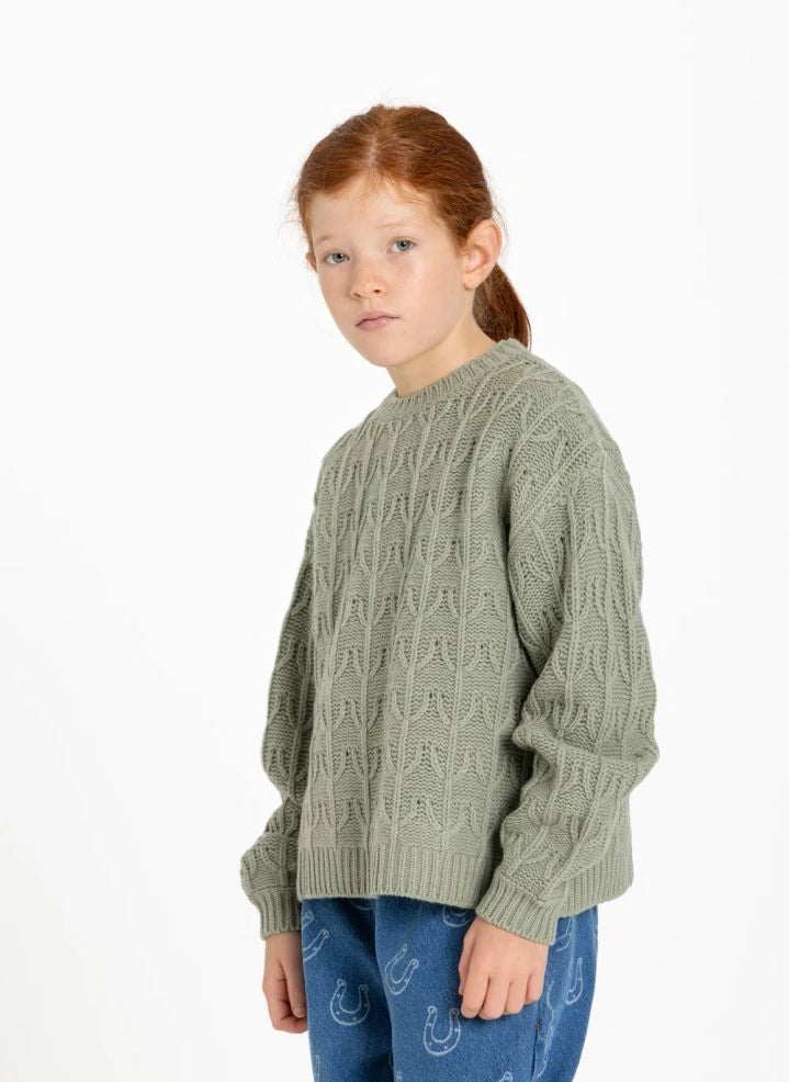 Hundred Pieces - Lacy Merino Wool Sweater | Water Green