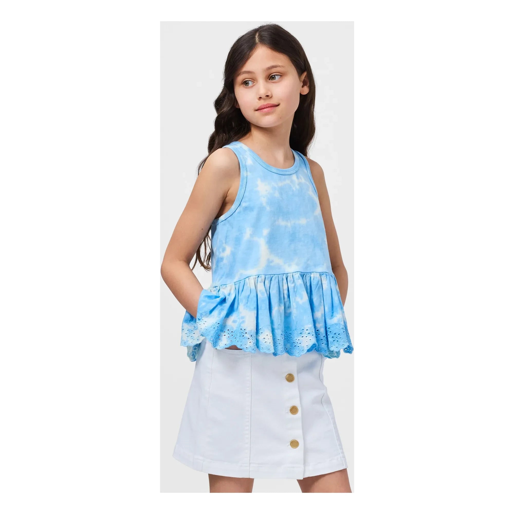 Molo - Denim Bera Skirt | White