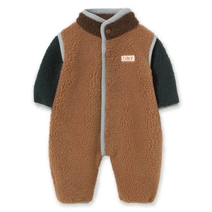 Tinycottons - Sherpa Style Color Blocking Pilot Jacket | Brown
